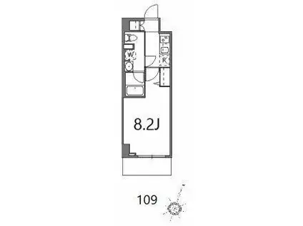 ティーステージジェイアール浜川崎(1K/1階)の間取り写真