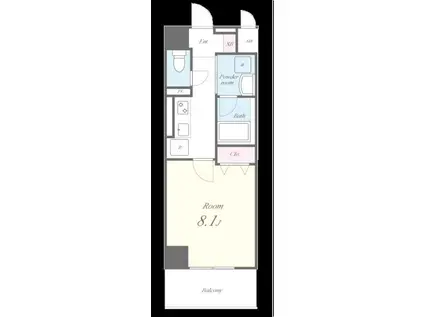 VIVACE三国ヶ丘(1K/8階)の間取り写真