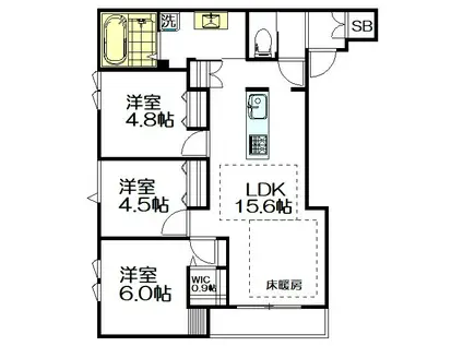 ブラン シャルマン(3LDK/3階)の間取り写真