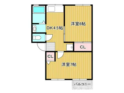 SAKURA(2DK/1階)の間取り写真