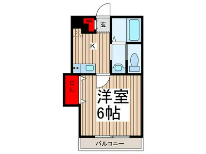 WILL GRANO岩槻(1K/1階)の間取り写真