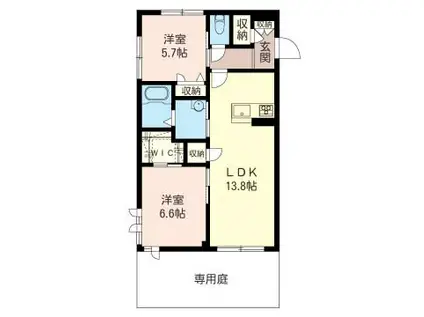 べレオMS上溝(2LDK/2階)の間取り写真