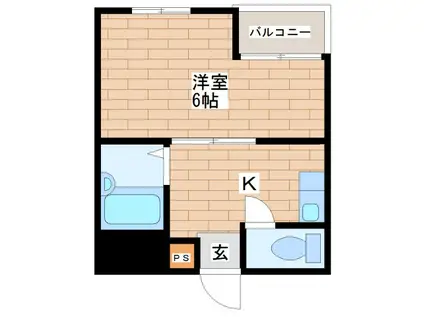 ゴッドフィールドIII(1DK/8階)の間取り写真