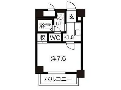 多賀城ロジュマンG棟(1K/11階)の間取り写真
