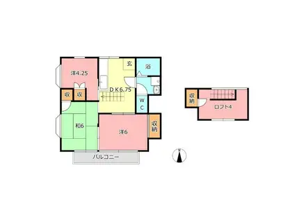 コスモハイツ(3DK/2階)の間取り写真