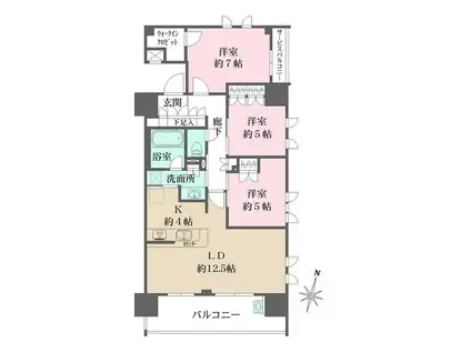 アルファグランデ篠崎弐番街(3LDK/10階)の間取り写真