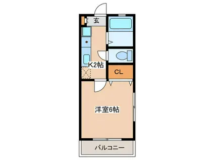 グレース青葉II(1K/1階)の間取り写真