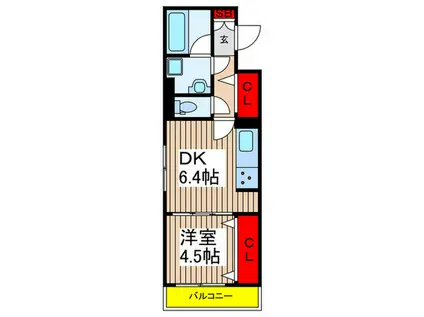 COMFORT(1DK/2階)の間取り写真