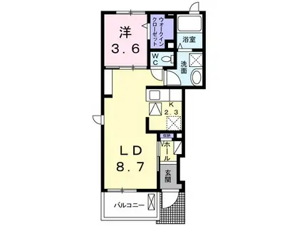 シャルマン吹上(1LDK/1階)の間取り写真