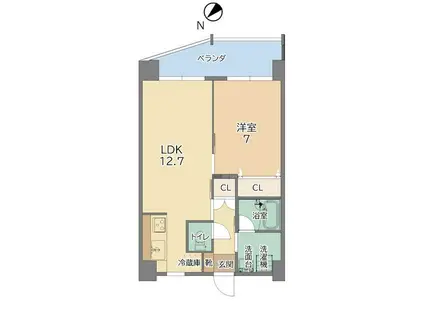 ESAN TERRACE内間(1LDK/8階)の間取り写真