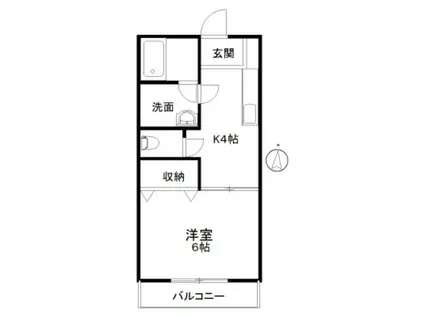 フローレンス中山II-B(1K/2階)の間取り写真