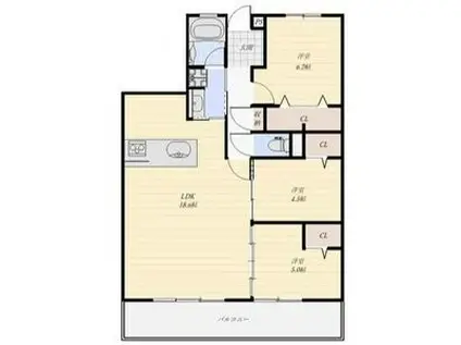 エクセルグランデ東浦(3LDK/5階)の間取り写真