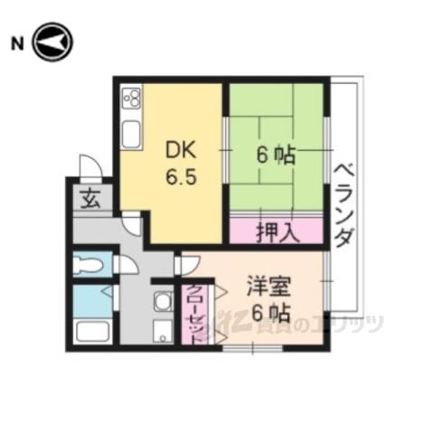 CASA CREMA(2DK/2階)の間取り写真