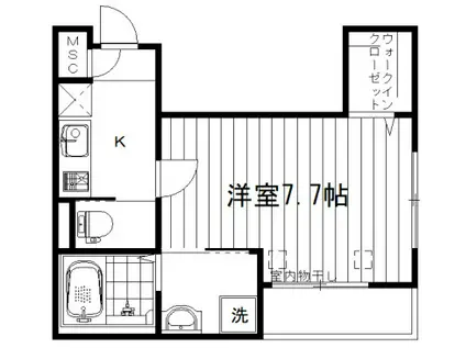 西落合1丁目メゾン(1K/1階)の間取り写真