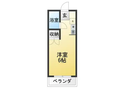 M・IビルV(ワンルーム/3階)の間取り写真