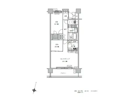 リージア経堂テラスガーデン(1LDK/4階)の間取り写真