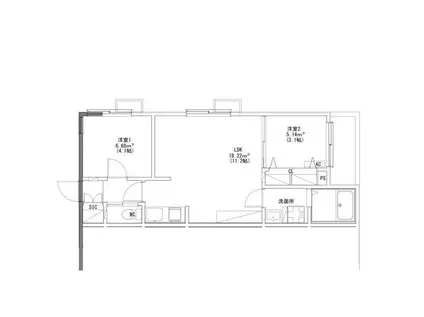 TIDY東海通(2LDK/3階)の間取り写真