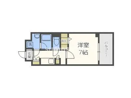 アーバネックス谷町II(1K/4階)の間取り写真