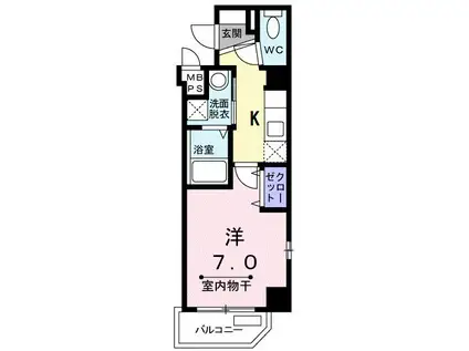 ルクス エテルナ(1K/4階)の間取り写真