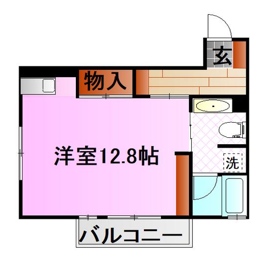 ストゥーディオ雅B棟(ワンルーム/2階)の間取り写真