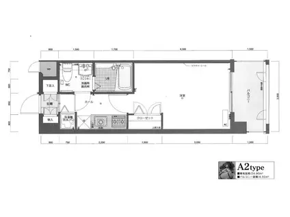 ピュアドームグランド大橋(1K/7階)の間取り写真