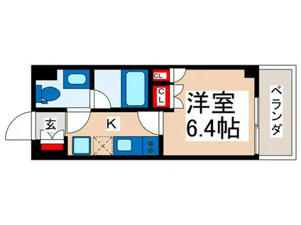 ブランシエスタ浦安(1K/4階)の間取り写真
