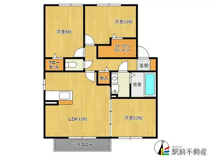 ウィルモアバレーIII(3LDK/2階)の間取り写真