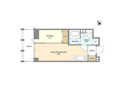 THE GRAND TERRACE WAKABAYASHI(1LDK/3階)の間取り写真