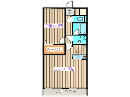 上杉五番館(1LDK/3階)の間取り写真