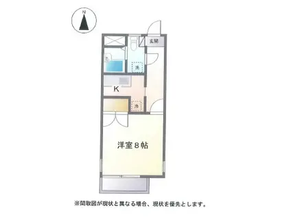 テンダーE(1K/3階)の間取り写真