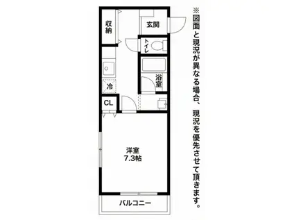レジデンス北川(1K/2階)の間取り写真