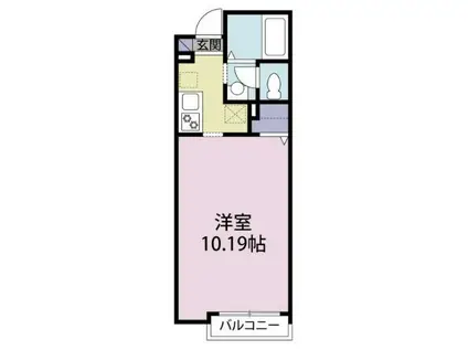 CORAL BLUE(1K/1階)の間取り写真