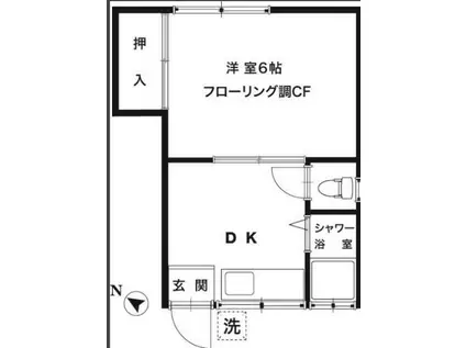 メゾン松本(1DK/2階)の間取り写真
