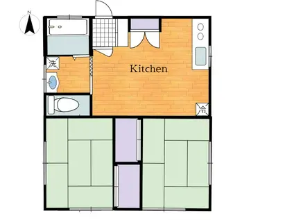MARUYAMA・AP藤沢(2DK/1階)の間取り写真