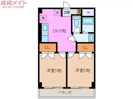 NEXTAGE A(2DK/3階)の間取り写真