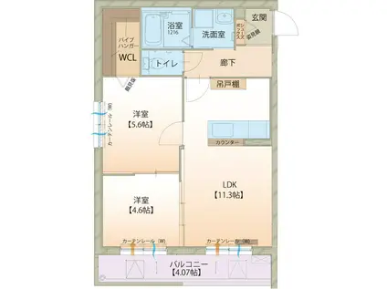 プリマ クラッセ(2LDK/2階)の間取り写真