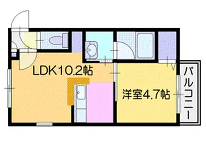IL CARDO(1LDK/2階)の間取り写真