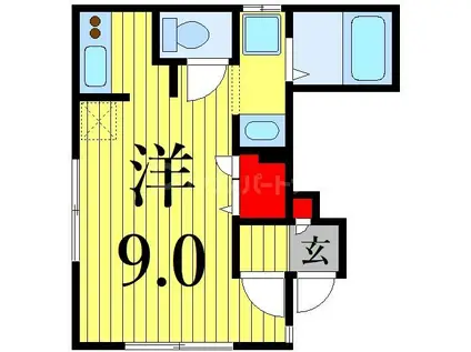 ミーツハオス(1K/1階)の間取り写真