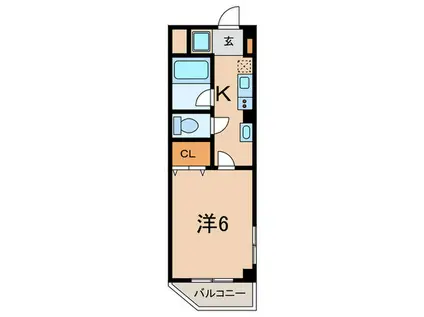 プライムコート荒牧(1K/3階)の間取り写真