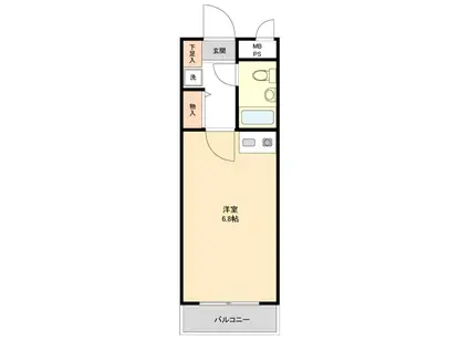 ライオンズマンション清瀬第二(1K/2階)の間取り写真