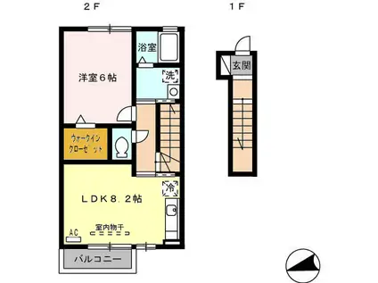 マツメゾン(1LDK/2階)の間取り写真