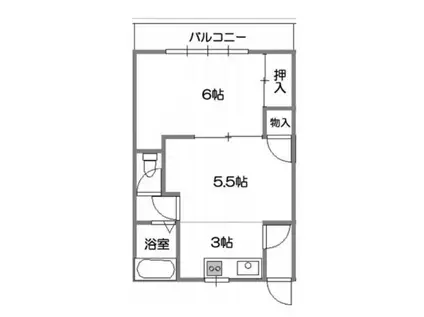 幸町マンション(1DK/3階)の間取り写真
