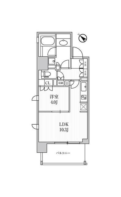 ディームス日本橋水天宮(1LDK/8階)の間取り写真