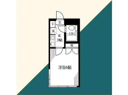 パストラーレ(1K/1階)の間取り写真