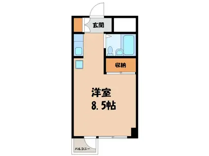 宮前ビル(ワンルーム/6階)の間取り写真