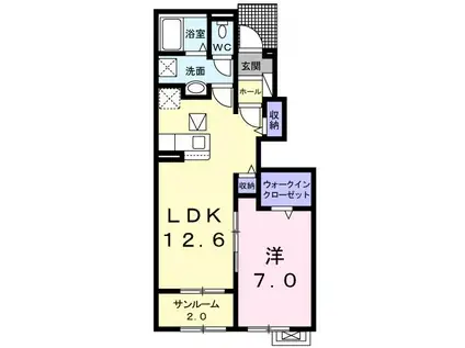 ブリッサ(1LDK/1階)の間取り写真