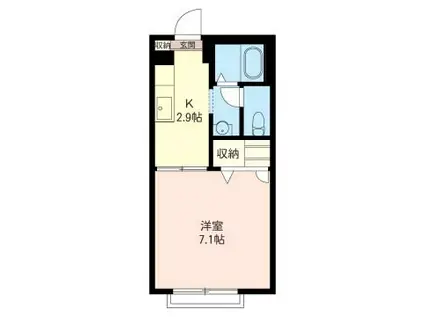 メイフェア(1K/1階)の間取り写真