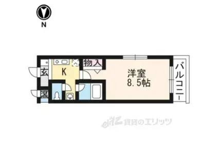 グロリアス深草(1K/3階)の間取り写真