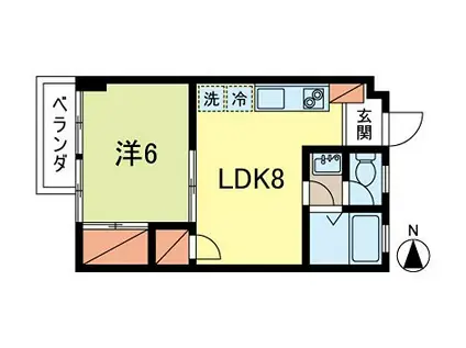 三井マンション(1LDK/3階)の間取り写真