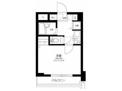 パークウェル目白(1K/2階)の間取り写真